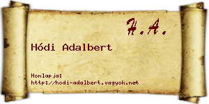 Hódi Adalbert névjegykártya